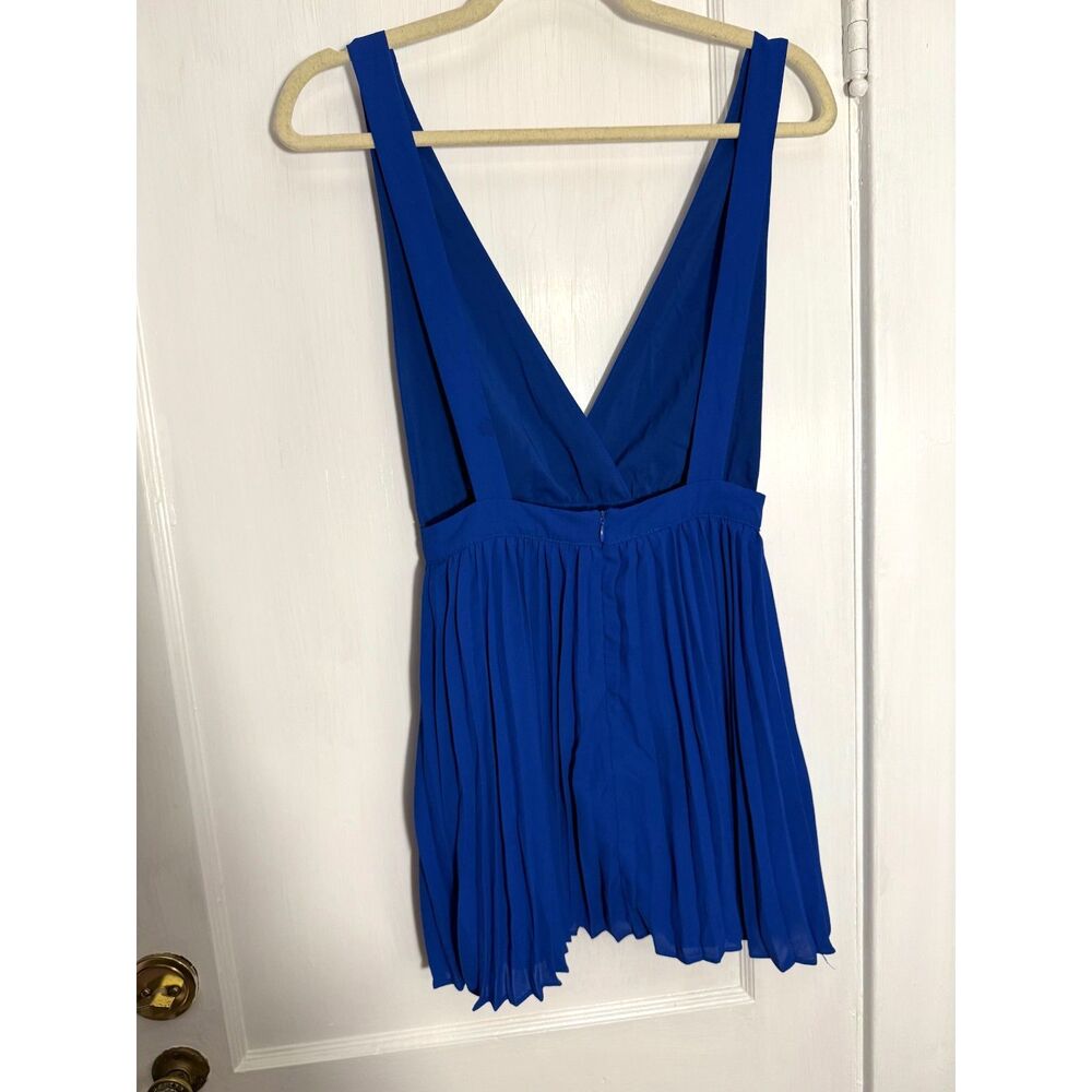 Revolve Superdown Cobalt Blue Sharona Pleated Mini Dress - Picture 4 of 6